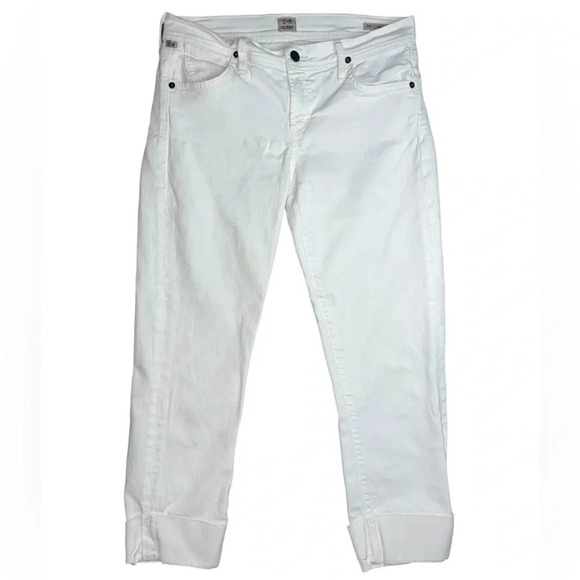 Citizens of Humanity C of H Dani Cropped Straight Leg Cuffed Jeans Size 28 White - Picture 11 of 11